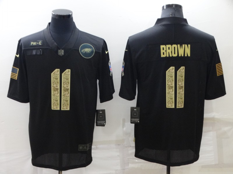 Men's Philadelphia Eagles #11 A. J. Brown Black Camo Salute To Service Limited Stitched Jersey Men's Philadelphia Eagles #11 A. J. Brown Black Camo Salute To Service Limited Stitched Jersey